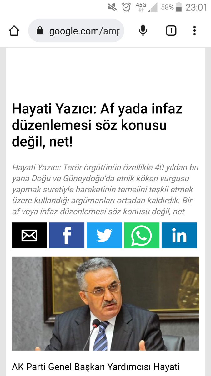 Bu ne biçim iştir yaa. Adalet Bakanı infaz düzenlemesi var diyor. Mhp li milletvekili af dan behsediyor. Eee Hayatı Yazıcı çıkmış af da İNFAZ düzenlemesi de yok diyor.  Kime inanalım. SorunaÇözüm GenelAf