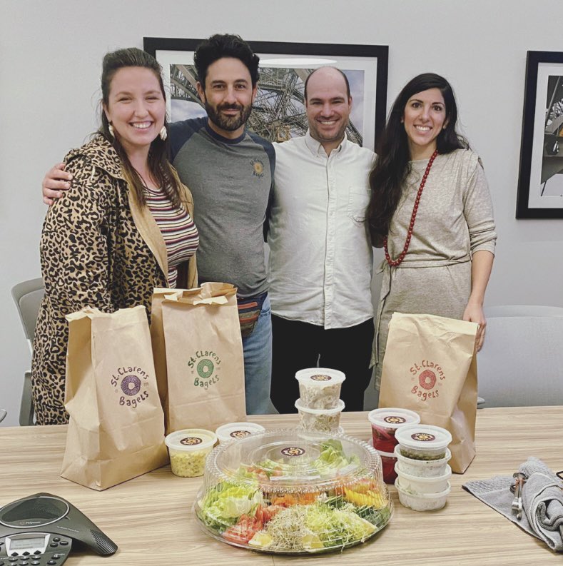 Yesterday’s celebratory St Clarens Bagels spread as we gathered to do the final module of <a href="/CBA_News/">Canadian Bar Assoc.</a>’s The Path. Nothing better than time together to share some learning and some bespoke carbs baked by our great friend Rob.