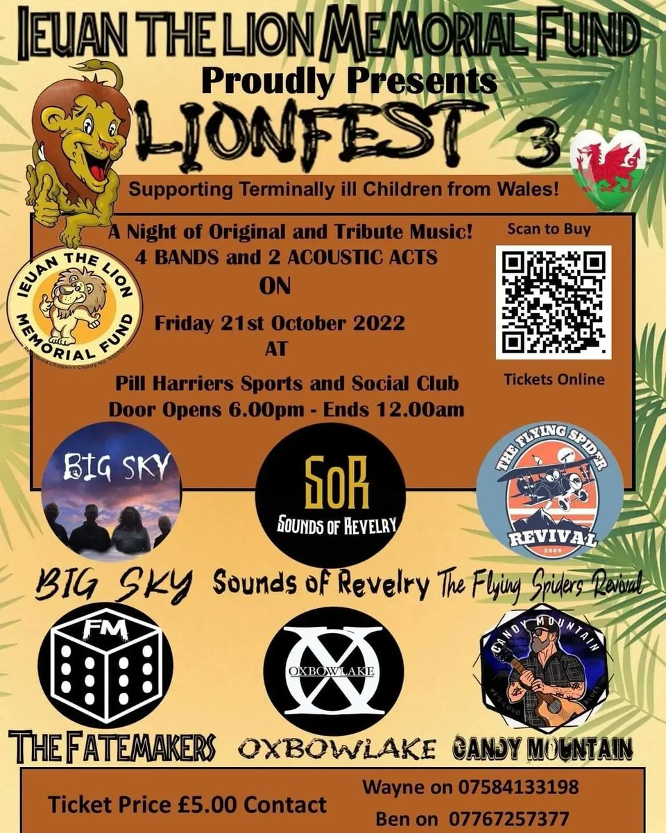 Ieuanthelion's tweet photo. LIONFEST 3 Supporting Terminally ill Children Living Throughout π΄σ §σ ’σ ·σ ¬σ ³σ Ώ at @PillHarriersRFC 21st Oct Tickets only Β£5. You can purchase yours online>>
https://t.co/VviUsdjyMO⦠#onelove #livemusic
#charity #music #community #newport #eventsinwales #IeuanTheLion #ITLMF
π§‘π¦π΄σ §σ ’σ ·σ ¬σ ³σ Ώ https://t.co/eP09d48qXf