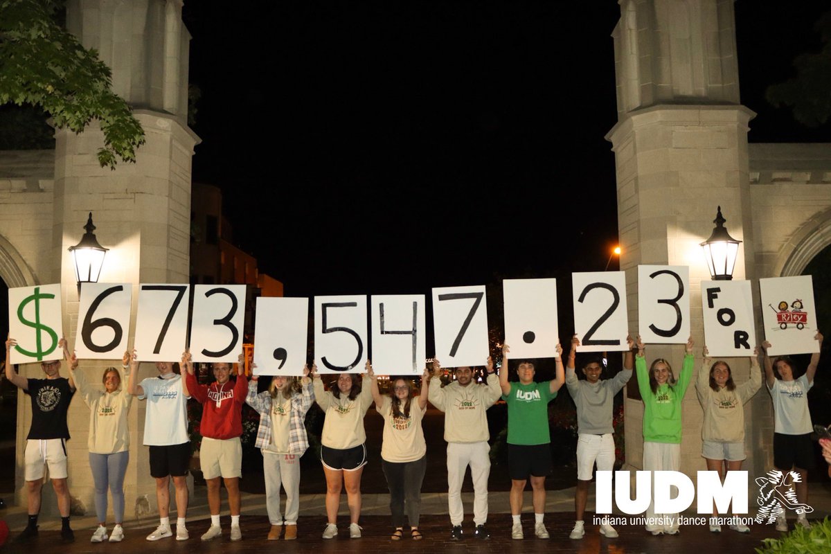 $673,547.23 raised in a singular day. Thank you to the friends, family, alumni, dancers, and donors that made this day possible. 

This is the highest Day of Hope fundraising total in the 32 years of IUDM and we could not have done it without your support. Thank you.