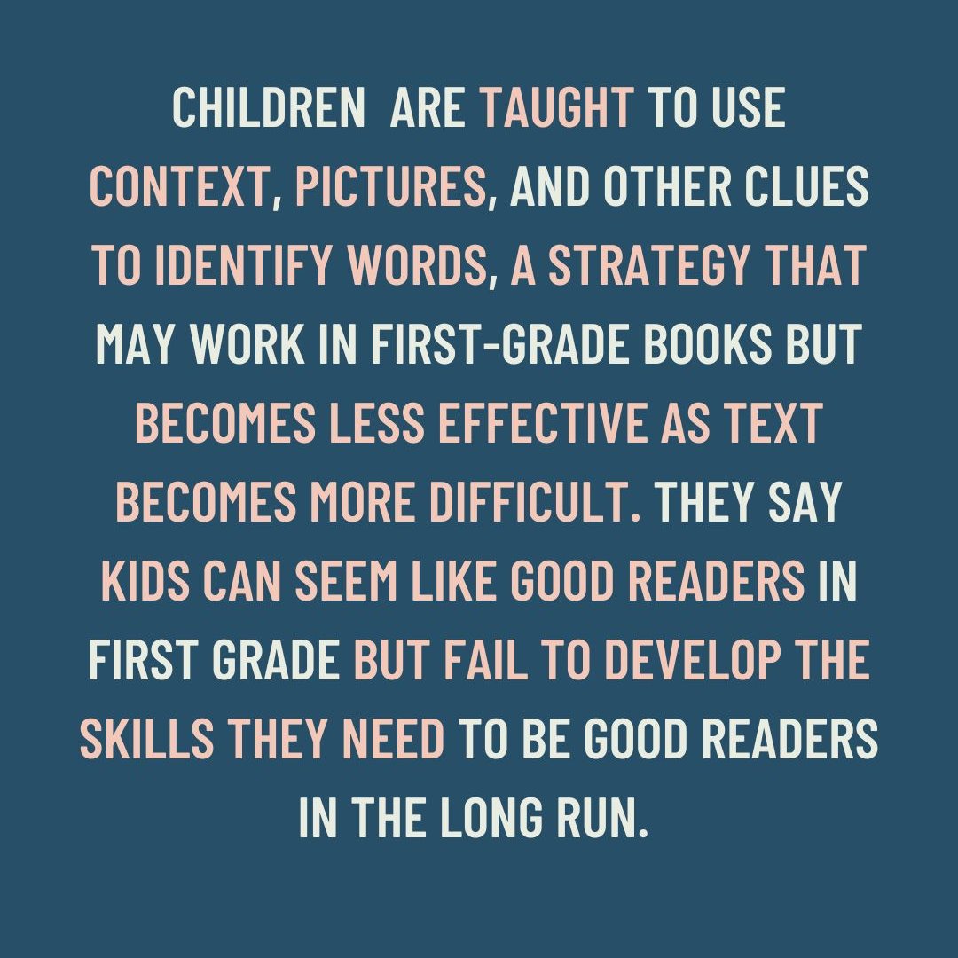 When we encourage students to look at part of the letters in a word or draw their attention away from the letters with picture clues, we teach them ineffective ways to access text. Let's teach them habits of good readers! #lookatalltheletters #scienceofreading #💙 <a href="/ehanford/">Emily Hanford</a> #📚