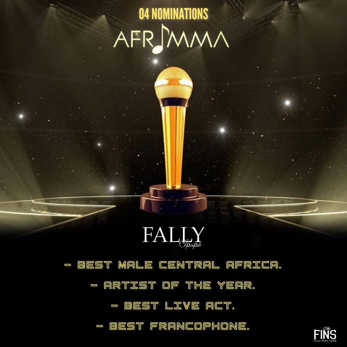 Fally Ipupa News (@fallyipupa_news) on Twitter photo 04 Nominations aux #Afrimma2022 (African Muzik Magazine Awards) pour le King <a href="/fallyipupa01/">Fally Ipupa</a>
- Best Male Central Africa.
- Artist of the Year.
- Best Live Act.
- Best Francophone.
Vous pouvez dรฉjร voter en allant sur:
afrimma.com/afrimma-vote-2โฆ 04 Nominations aux #Afrimma2022 (African Muzik Magazine Awards) pour le King <a href="/fallyipupa01/">Fally Ipupa</a>
- Best Male Central Africa.
- Artist of the Year.
- Best Live Act.
- Best Francophone.
Vous pouvez dรฉjร voter en allant sur:
afrimma.com/afrimma-vote-2โฆ