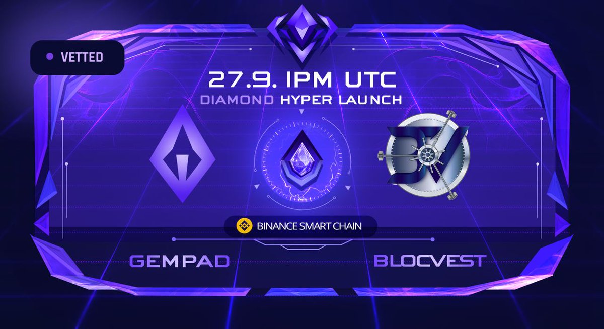 🟣 <a href="/BlocVaultAPP/">BlocVault</a> HYPER LAUNCH - DIAMOND TIER 27/09🟣
It is also the first project that has obtained the VETTED badge! 🔰
💎 Hyper launch link: gempad.app/presale/0x6369…

#GEMPAD #Launchpad #cryptocurrency #PRESALE