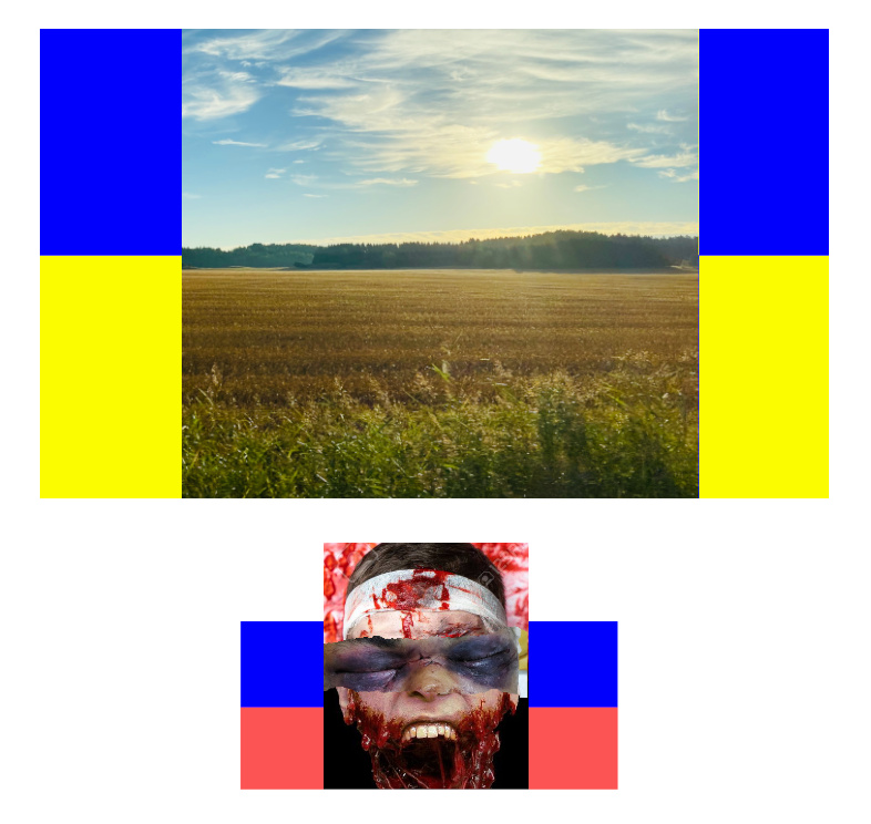GLTMadDogYT's tweet photo. #Ukraine My interpretation of UKR/rus flag. (Ukrainian flag have a picture that is not from Ukraine, but a picture my son took outside of Stockholm. Hope You don't mind. See it as support from Sweden). Archer from swe on its way... I hope. Слава Україні! 🇸🇪🇺🇦 https://t.co/pTNSRVXFkD