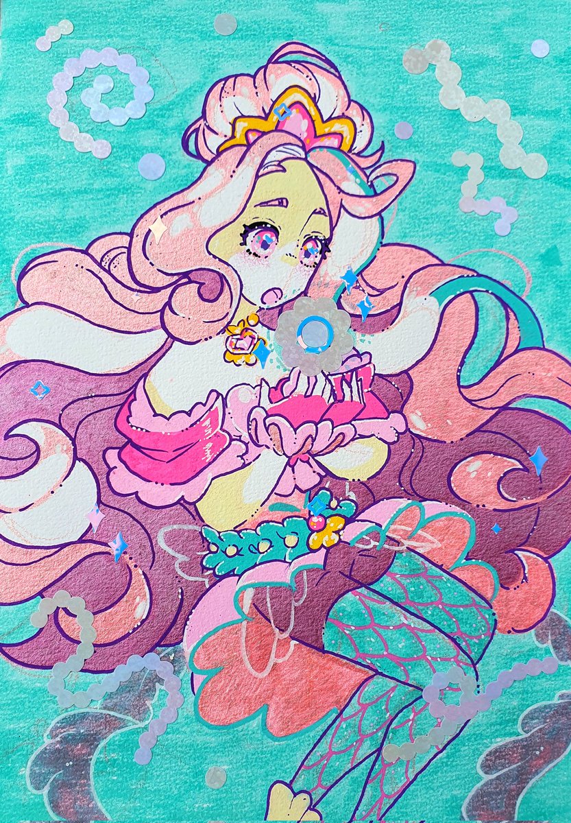 cutestpigeon's tweet image. Fancure server has the annual art fight rn and I've been using it as an excuse to use my traditional art products more 💖 posca pens, coloring pencils, water colors, washi, and stickers!