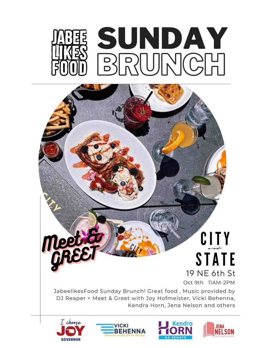 We are back side Brunch! Join us oct 9th &amp; come meet these candidates