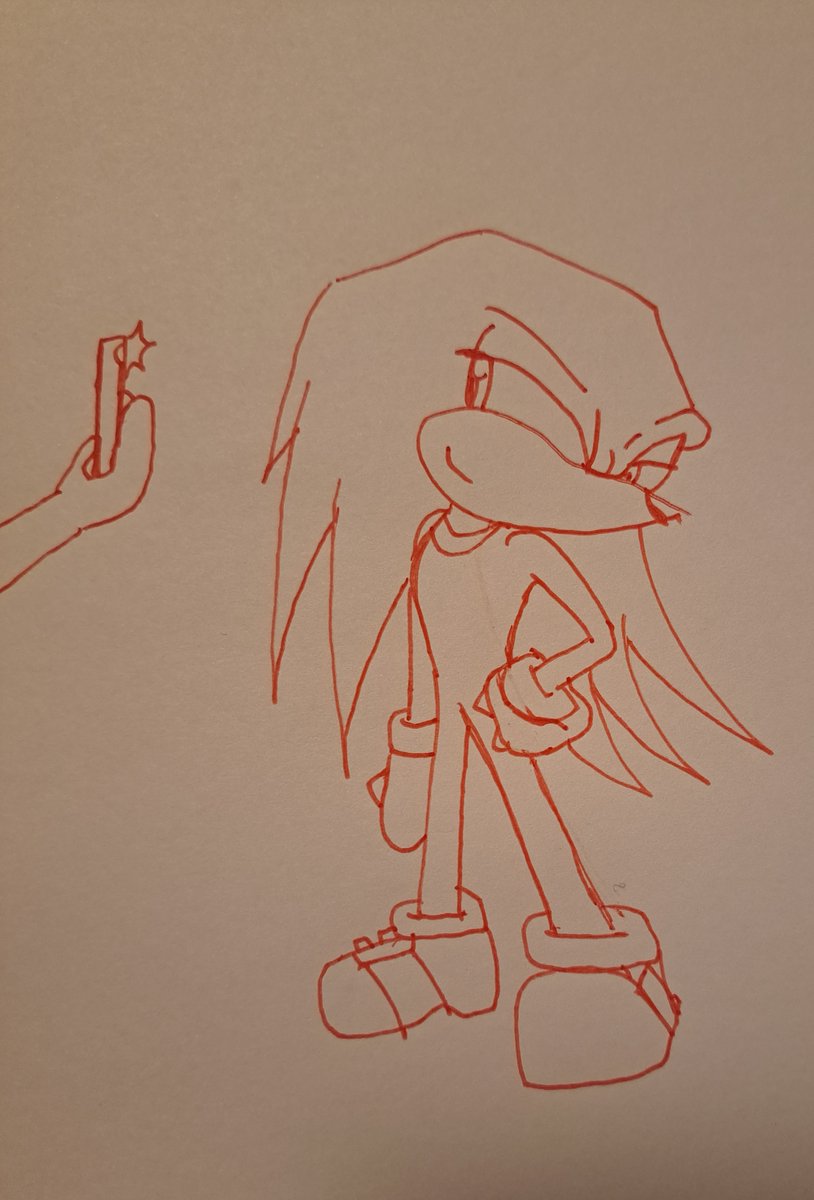 Emz1ng's tweet photo. "Alright, just make sure you get my good side"
I was originally just meaning to make a smug Knuckles but, somewhere along the line this happened xD
#KnucklesMonth https://t.co/6AYo0WE3L6