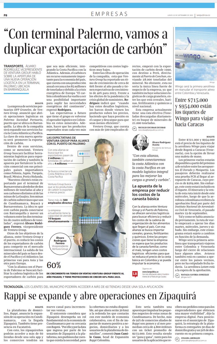 gacunaherazo's tweet image. Felicitaciones a #PalermoSociedadPortuaria por el pronunciamiento de don Álvaro Rodríguez, VP de @Ventura_Group por la apertura de sus operaciones logísticas a través de su filial OPP Graneles , felicitaciones a don @romrichard @ZFPalermo @Coremarcsp #Coremar #PalermoZonaFranca