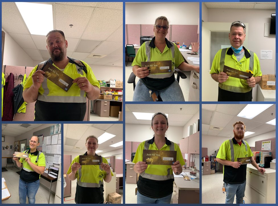 BravoGroupNews's tweet photo. Congratulations to our BRAVO! team for excellent work keeping our P&amp;G client site pristine during recent tours of the facility. Pictured clockwise from top left are: Joshua Perry, Hope Gruver, John Phillips, Michael Woodruff, Maranda Henry, Angelene Adams, and Amanda Lawrence. https://t.co/2Ezo39slmM