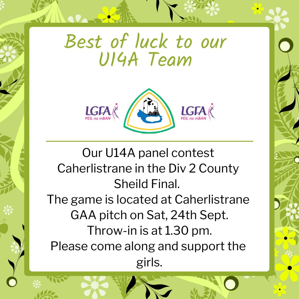 CorofinGAA's tweet photo. Best of luck girls. https://t.co/RTSPiDiWOz