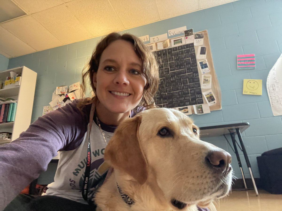 I had the cutest teaching partner today! Biggs loved listening to stories during reading workshop! <a href="/HeritageECS/">Heritage Early Childhood School</a> #wearelakota