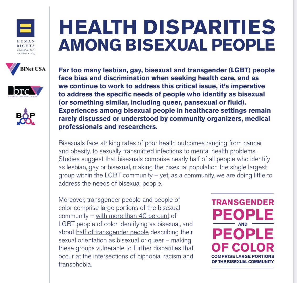 Today is #BiVisibilityDay! As health care providers, we must work to reduce health disparities among the bisexual community. Check out this resource from <a href="/HRC/">Human Rights Campaign Rapid Response</a> to learn more, and join The AECSM to be connected with additional resources! 

Link to join in bio!