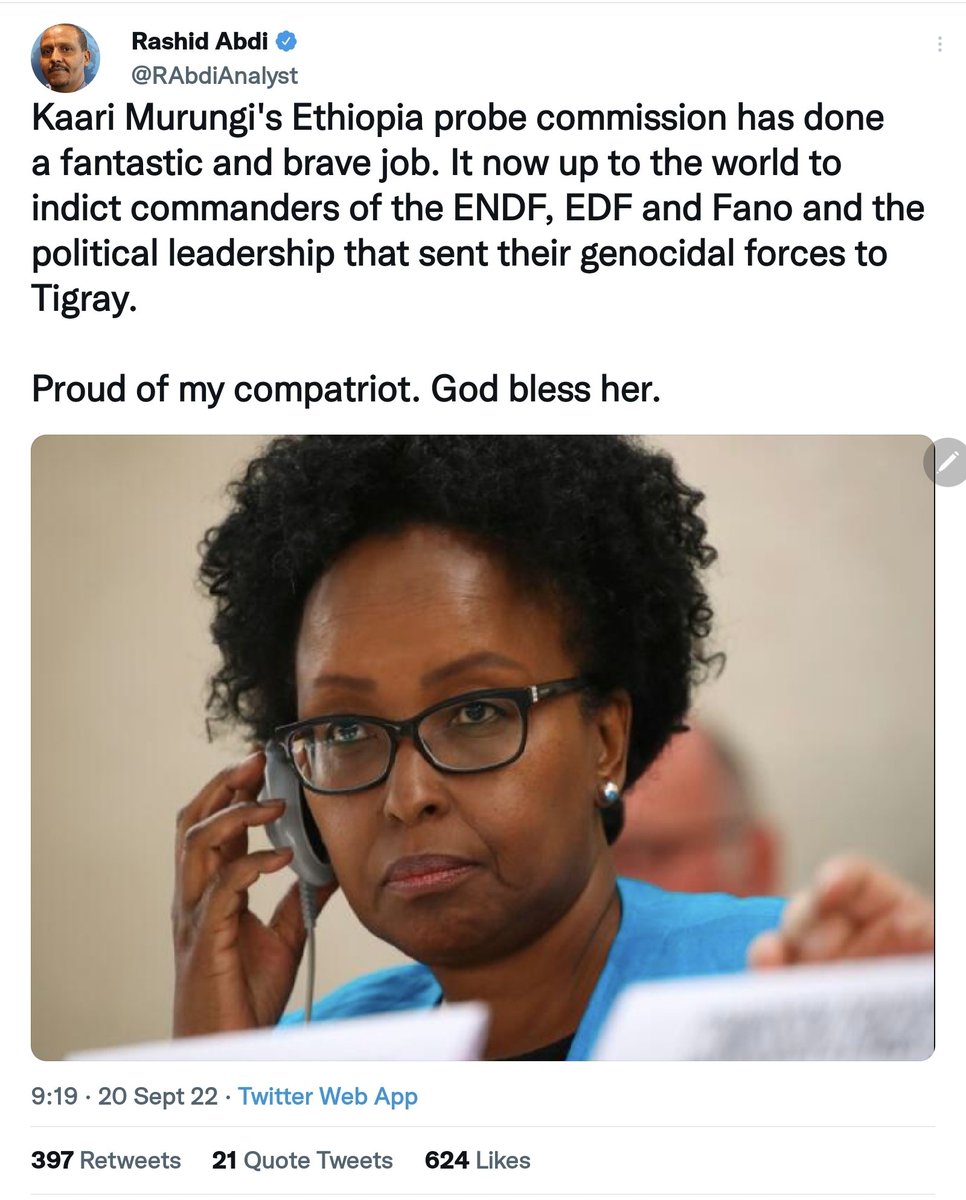 Chakham_Analyst's tweet photo. This is why #KaariMurungi-led #ICHREE can't be trusted.Nothing useful was done to serve justice with this commission, only malicious political intentions.When the mouthpieces of #TPLFites applaud their report, it indicates that the report is corrupt.#NoMore @NeaminZeleke @iyoba4u https://t.co/wH17Yptd34