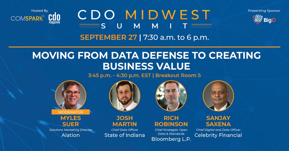 IndianaMPH's tweet image. We&apos;re getting excited for the 2022  #CDOMidwestSummit September 27. @INDataJMartin will be part of a panel called &quot;Moving from Data Defense to Creating Business Value&quot; at the @magazine_cdo  event held in Cincinnati.