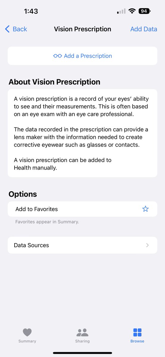 I missed that iOS 16 adds a highly detailed vision prescription section to the Health app. I wonder if this is related to the Reality Pro headset and the planned custom prescription lens option.