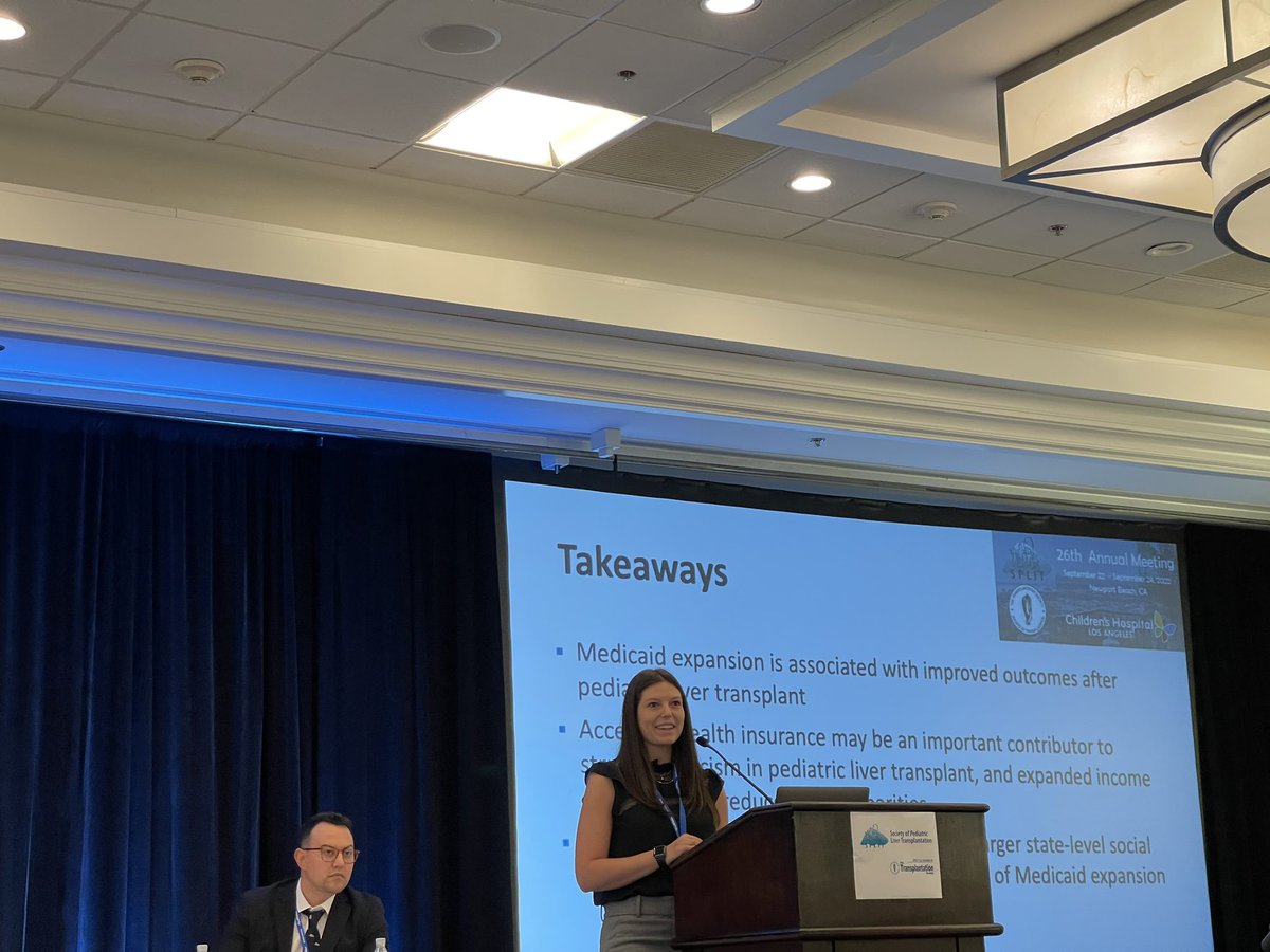HollyShifman's tweet photo. So inspired by everyone at #SPLIT22 and very thankful to speak about the association of Medicaid expansion policies with racial disparities in peds liver tx outcomes. Thank you so much to @ChildrensLA for hosting and to @DoctorSharad for amazing mentorship (as always) @SPLIT_TTS https://t.co/R4VV4tzxj1