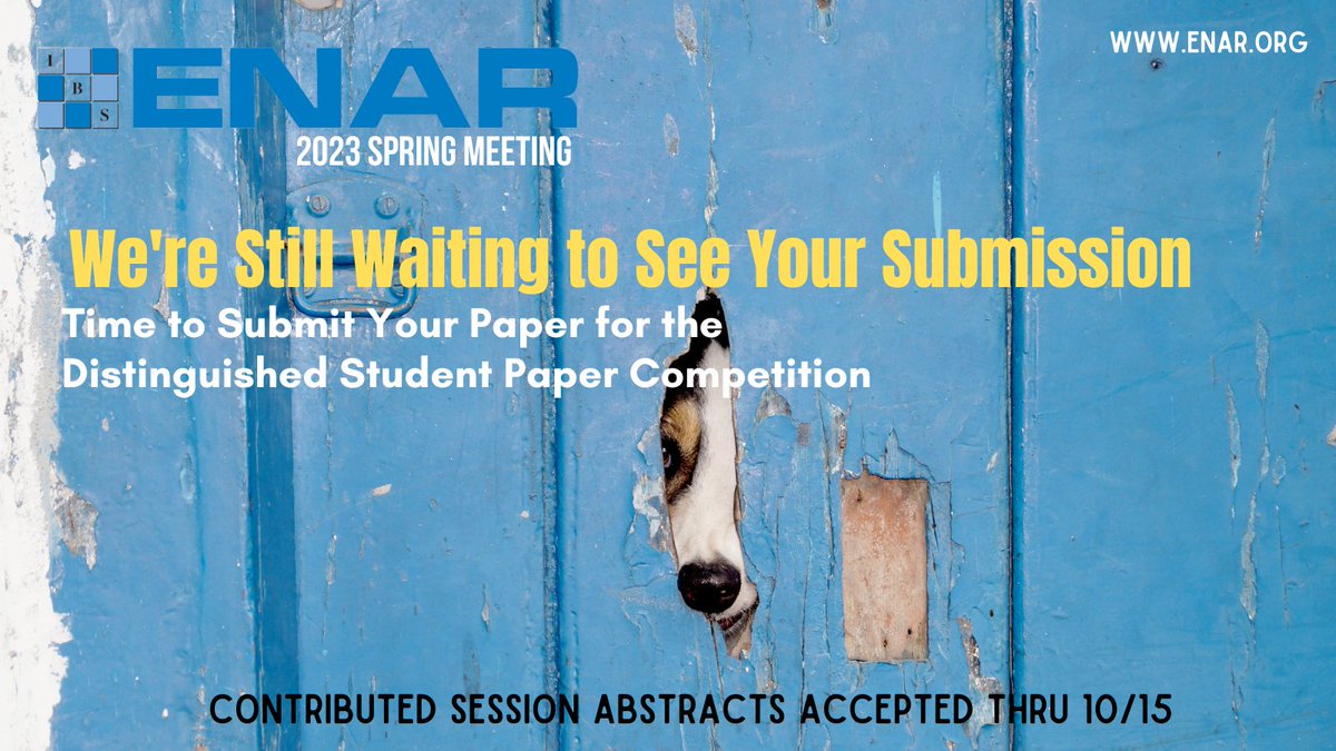 It's go time! #ENAR2023 Distinguished Student Paper Awards competition is currently accepting student submissions thru 10/1. More details at enar.org/meetings/sprin…. #statisticians #biostatistics #epidemiology #genomics #analytics #womeninstem <a href="/ASA_Biometrics/">ASA Biometrics Section</a> <a href="/IBSstats/">IBS</a> <a href="/cens_enar/">CENS ENAR</a>