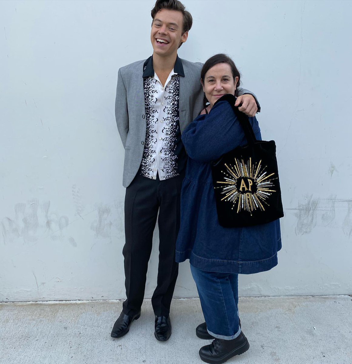 Harry and Costume Designer Arianne Phillips on the set of Don’t Worry Darling. 

📸: ariannephillips