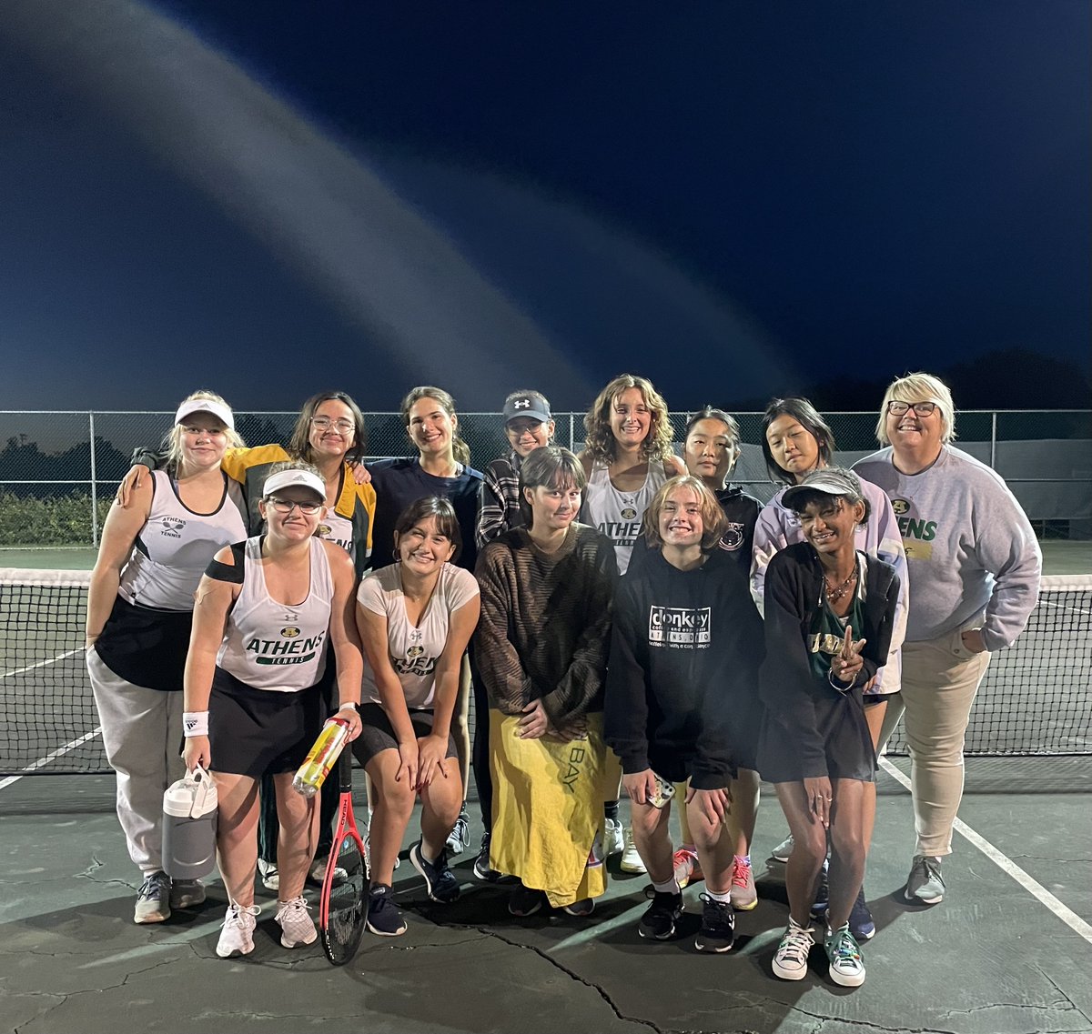 It was a great night for our girls' tennis team to take on Lancaster. They played with a beautiful sunset on the horizon and finished the evening under the bright lights. 🌅
#AthensBulldogs