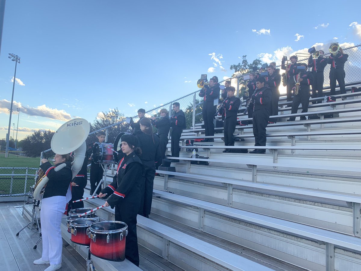 MLioneBand's tweet photo. @EmersonSupt Great job Marching Band Thursday night in Palisades Park! #gocavos #nightatthemovies https://t.co/66G3XaeMGM