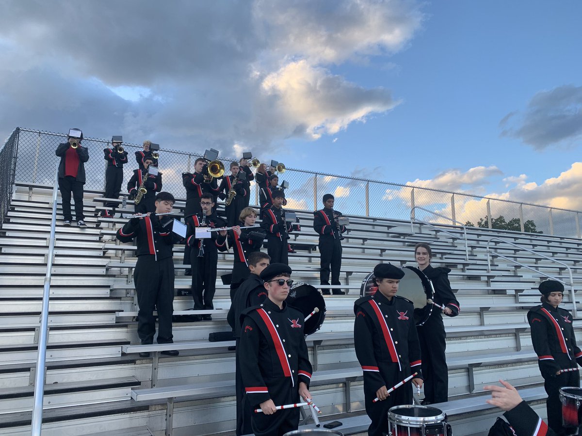 MLioneBand's tweet photo. @EmersonSupt Great job Marching Band Thursday night in Palisades Park! #gocavos #nightatthemovies https://t.co/66G3XaeMGM