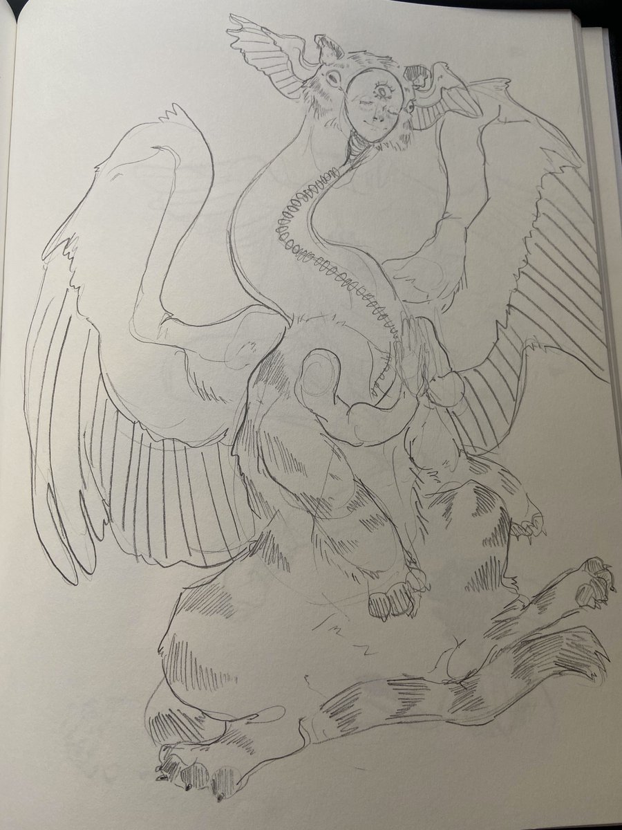 @CR4Sh_K1D i dont use my ocs too often but this creature i still really like her. most of her art is just traditional doodles and the info on that ref sheet is outdated so dont really bother reading it LOL 
but she's an eldritch being/angel. she's generally harmless but will fucking eat you 