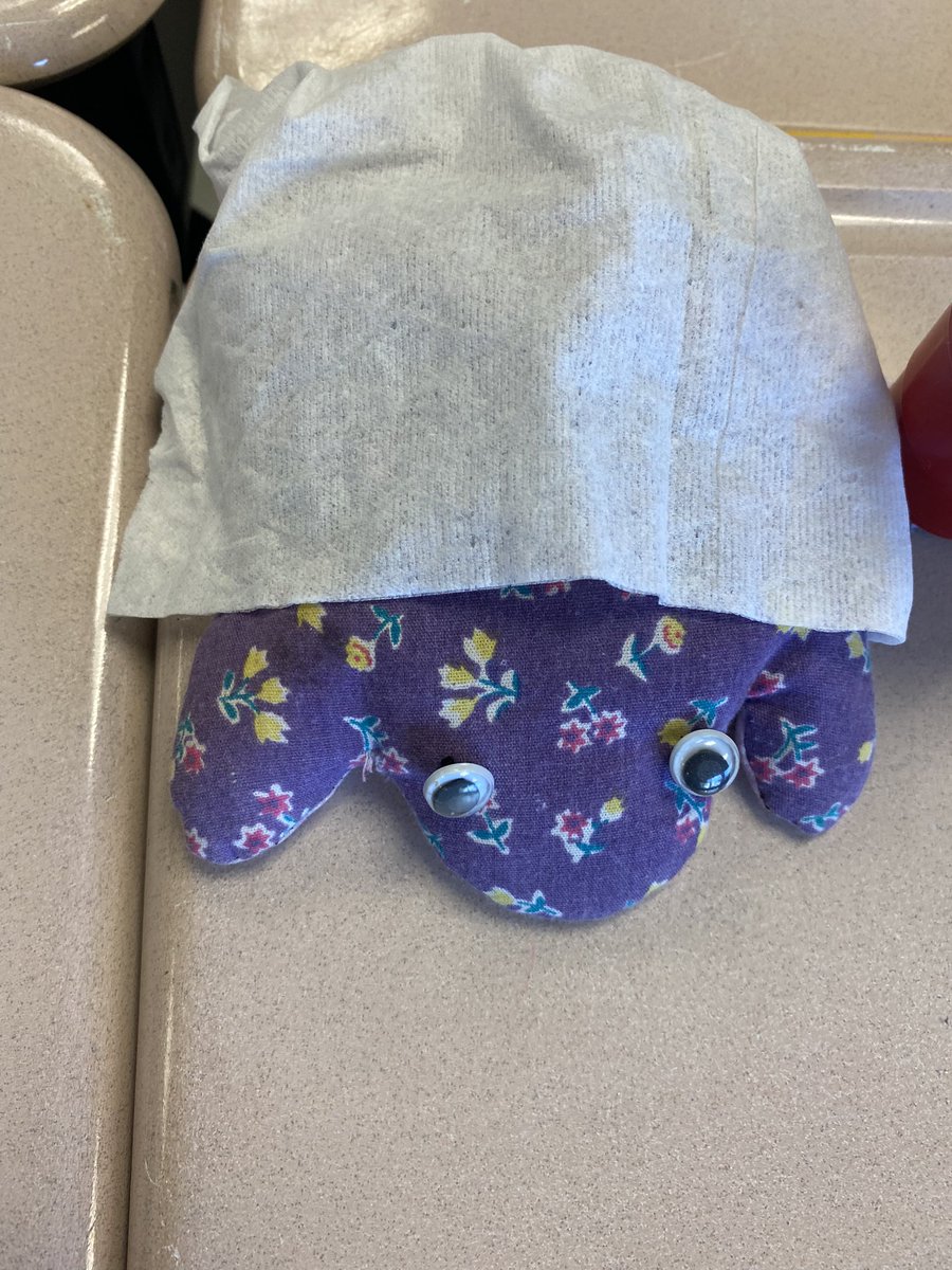MissBoles's tweet photo. This frog is a comfort to my students. When a student is having a tough day, I ask the student to take care of my frog all day. I came to work this morning to see my frog all tucked in from the day before #iteachsecond #heartmelt https://t.co/fZksTkmtxr
