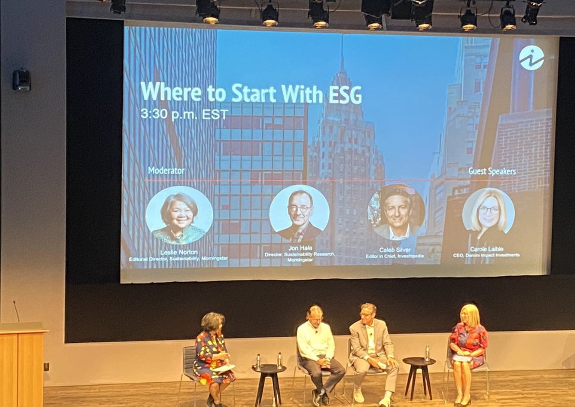 calebsilver's tweet photo. On The Green Investor from @Investopedia, 'Resetting the Standards &amp; Investing Principles for #ESG', w/ @leslienortonnyc and @Jon_F_Hale of @morningstar, and Carole Laible of @dominifunds, live from #InvestorConnection.
Tune in: https://t.co/sGt6C7PTKe &amp; 
https://t.co/PN64nQdHHV https://t.co/8PBbHeIQdY