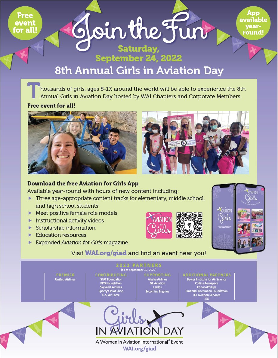 Women in Aviation on Twitter "Thank you to our generous Girls in Aviation Day 2022 partners for
