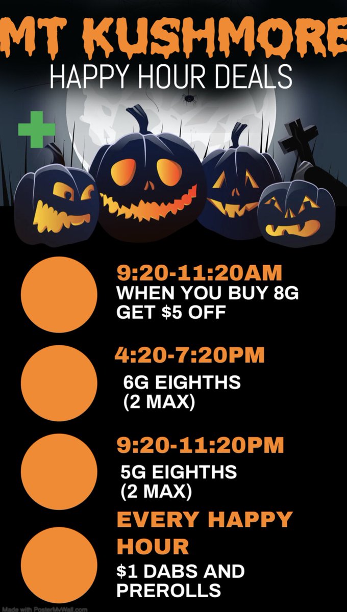 MT KUSHMORE DISPENSARY NEW HAPPY HOURS🔥✨✅