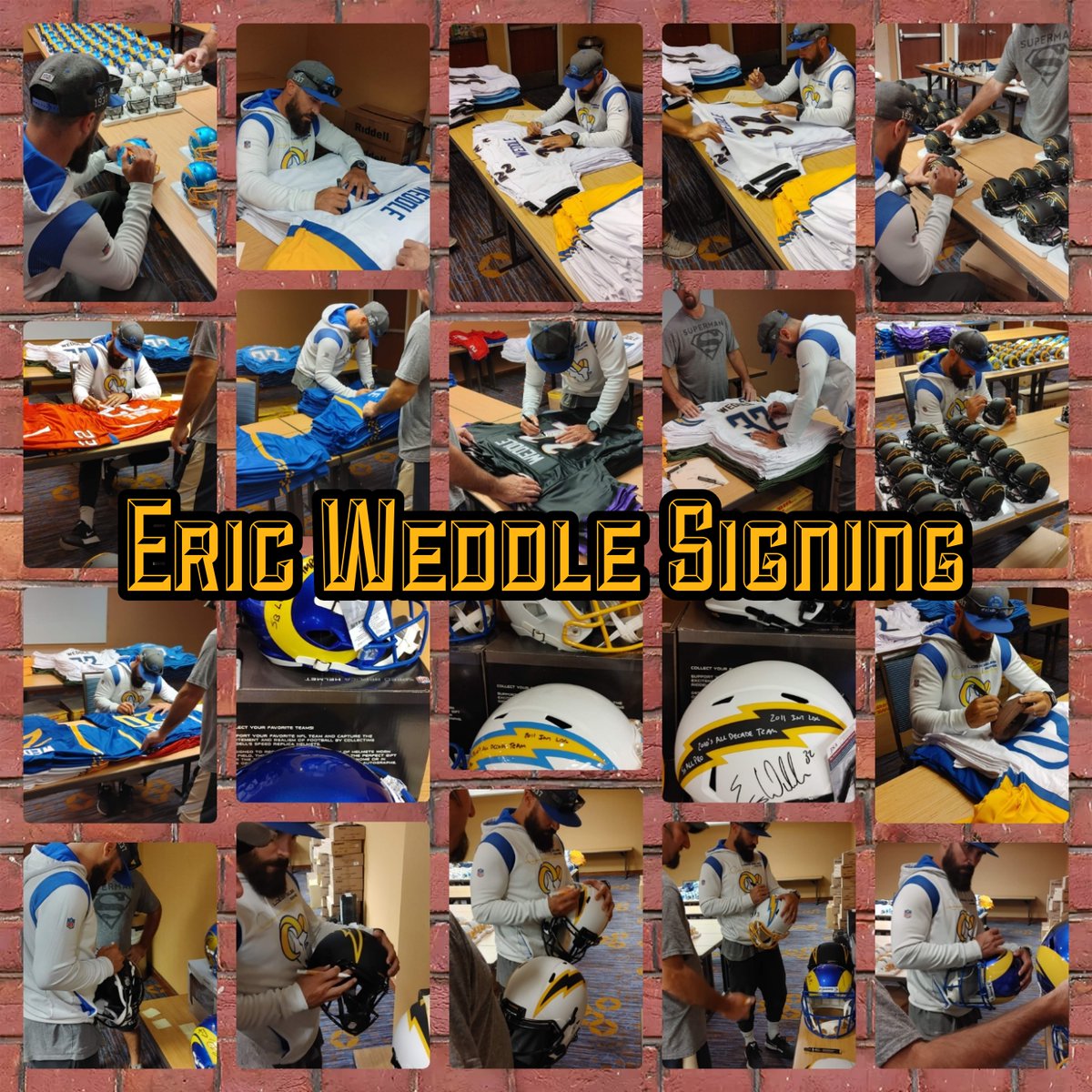 MVPAuthentics's tweet photo. Big signing with #EricWeddle today. Awesome guy and we will have some great pieces available next week. #ravens #chargers #rams https://t.co/t1kLRp2yq5