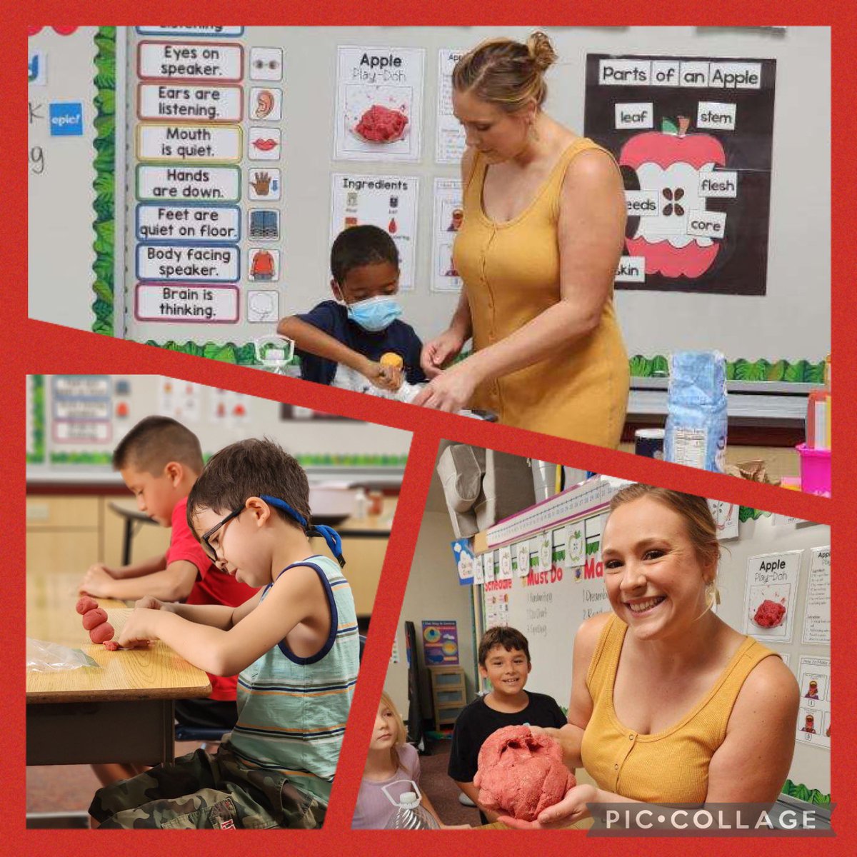 SSDMimi's tweet photo. Ms. Wilson’s class made apple pie play-doh for Fun Friday! Soooo fun and sweet-smelling! @RioSecoSchool @drsmpierce @SSDKristin https://t.co/94d5576gsP