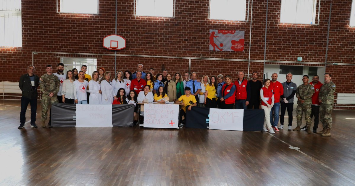 UnfpaKosovo's tweet photo. .@RedCrossKosova carried out a drill today to test institutional preparedness on the Minimum Initial Services Package, a set of services that minimizes #SRH-related injury and mortality in case of emergency. 
UNFPA is an active supporter in building these capacities in #Kosovo. https://t.co/kE6jNwgRIr
