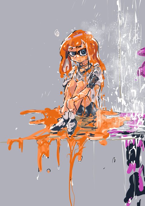 イカちゃんを水しぶきのギリギリに座らせたらどうなるか実験してみたいやつ 