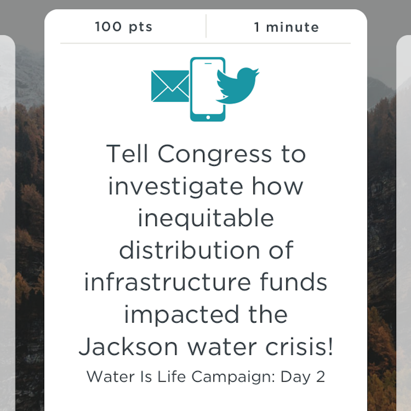 MyClimateApp's tweet photo. ACTION OF THE DAY: Tell Congress to investigate how inequitable distribution of infrastructure funds impacted the Jackson water crisis!

Download the Climate Action Now app to take this action and thousands of others!