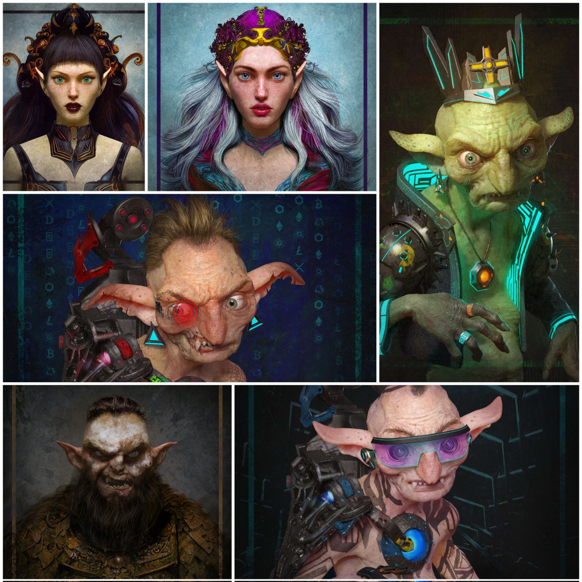 Creatures of #GalaxiaBlue. The masterminds of the #Metaverse.

It's the place where #SciFi meets #Fantasy in #Web3. 

#fantasyart #nftart #goblin #elves #orcs #nfts