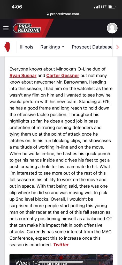 Thank you for the positive write up @PRZJordan! Looking forward to our game vs. Oswego tonight.

prepredzone.com/2022/09/przjor…

<a href="/Minooka_Indians/">Minooka Football</a> <a href="/PrepRedzoneIL/">Prep Redzone Illinois</a> <a href="/CoachSaboFIST/">Kevin Sabo</a> <a href="/EDGYTIM/">Timothy “EDGYTIM” OHalloran</a> <a href="/CoachBigPete/">Peter "Coach Big Pete" Leinweber</a> <a href="/DeepDishFB/">DEEP DISH FOOTBALL</a> @Rivals_Clint 
#holdtherope