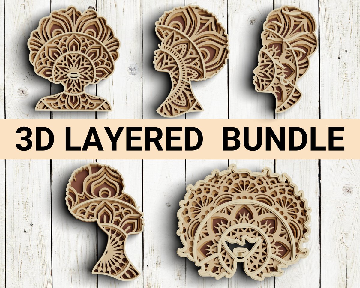 Excited to share the latest addition to my #etsy shop: 3D Black Queen SVG DXF - 3D Mandala Svg - Black Woman Svg - Layered Mandala Svg files for Cricut, Laser Cut etsy.me/3S7OwJv #modelmaking #blackwomansvg #3dmandalasvg #layeredmandalasvg #3dshadowboxsvg