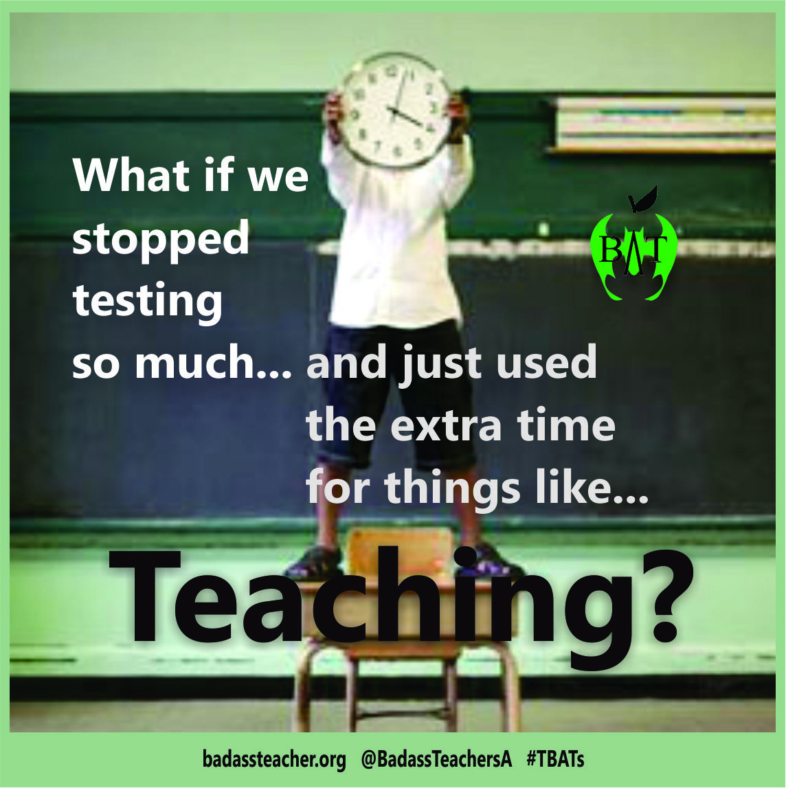 Spending days &amp; days at the beginning of the year on standardized testing is ridiculous. Results won't come back for months &amp; months. We should be spending our time on teaching &amp; addressing learning loss. #TBATs .<a href="/IdahoBATs/">IdahoBATs</a> .<a href="/WyomingBATs/">WyomingBATs</a> .<a href="/AlaskaBATs/">AlaskaBATs</a> .<a href="/hawaiibats/">@HawaiiBATs</a> .<a href="/SoDakotaBATs/">SouthDakotaBATs</a>