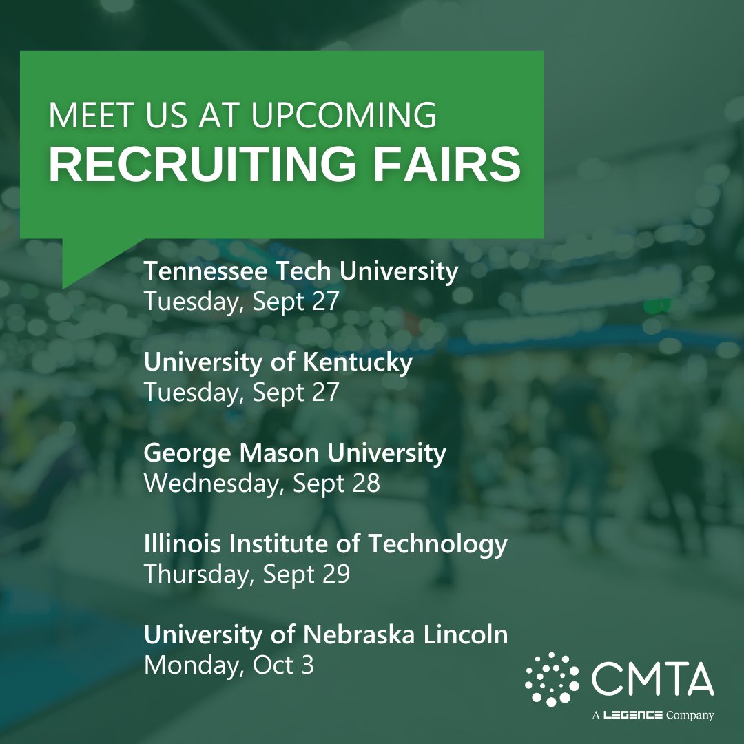 CMTAEngineers's tweet photo. Check out where CMTA will be in the upcoming weeks at college &amp; university career fairs. We'd love to connect with you! CMTA is national leader for delivering high performance, sustainable projects in #MEP engineering, #PerformanceContracting &amp;#ZeroEnergy / #ZeroCarbon buildings. https://t.co/s04lgpZJZd