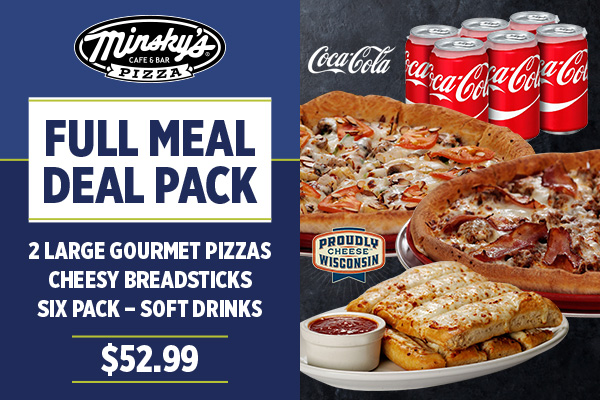 MinskysPizza's tweet image. Need to feed your crew? Save time &amp;amp; $$ when ordering online with our new package deals. 🍕

Order now 👉 bit.ly/34gf1qe 
#Minskys #ComboDeal