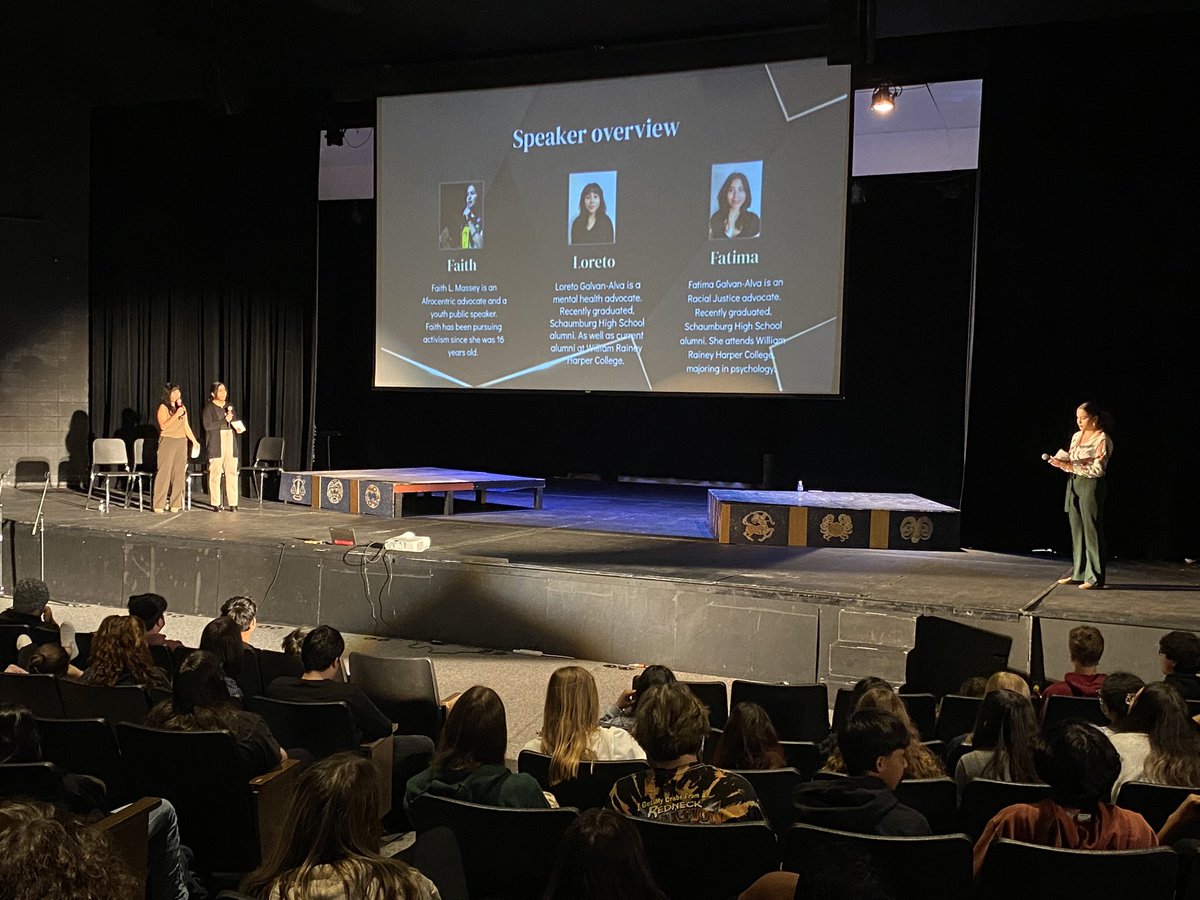 teacherpahl's tweet photo. Youth changemakers!  They created Latinos Unidos and Black Leader Achievers in high school, and they came to speak to our students all about it. https://t.co/pmdFaSIsiM