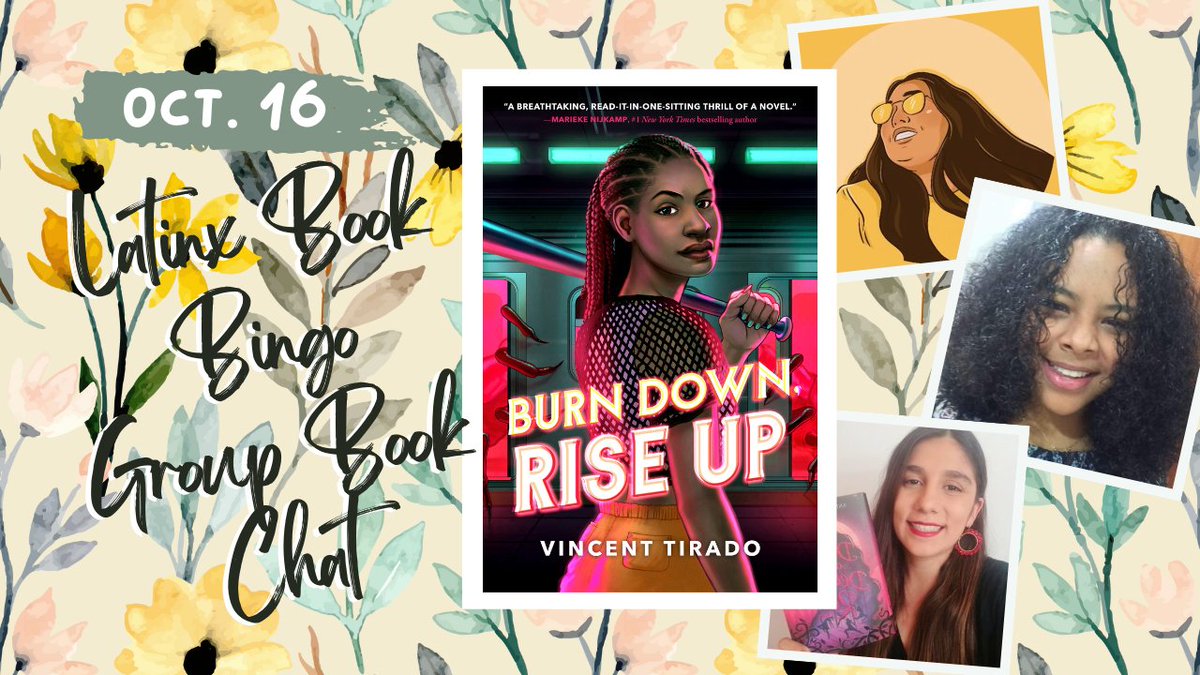 LatinxBookBingo's tweet photo. TONIGHT @ 8 PM ET!!! Join us to gush about Vincent Tirado's debut BURN DOWN, RISE UP!!
https://t.co/xinbo3Fxu2 https://t.co/wXBRHbssGL