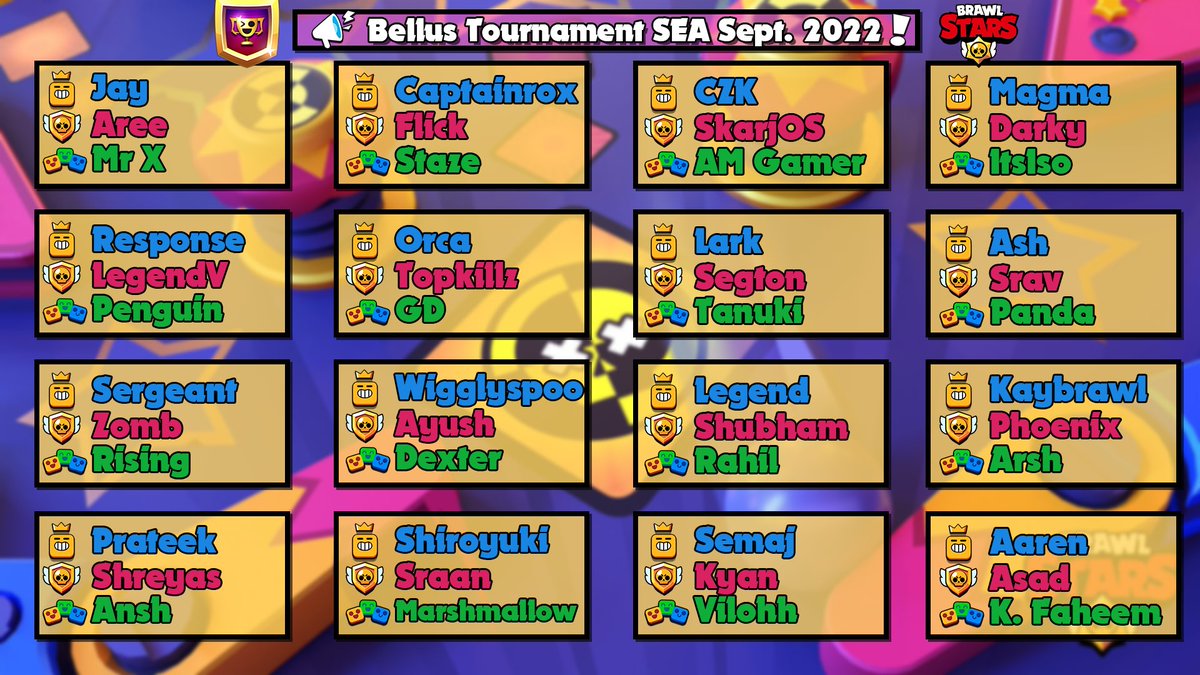 BellusBS's tweet photo. YOUR OFFICIAL TEAMS FOR THE BELLUS SESA TOURNAMENT 🔥 

Who do you think is going to win it all 🤔 🏆?

Tune in at 11:45pm EST for pre game interviews, the matches start at 12:00am EST! 

https://t.co/uNcMFq4gf4 https://t.co/HHLQC4mgKP