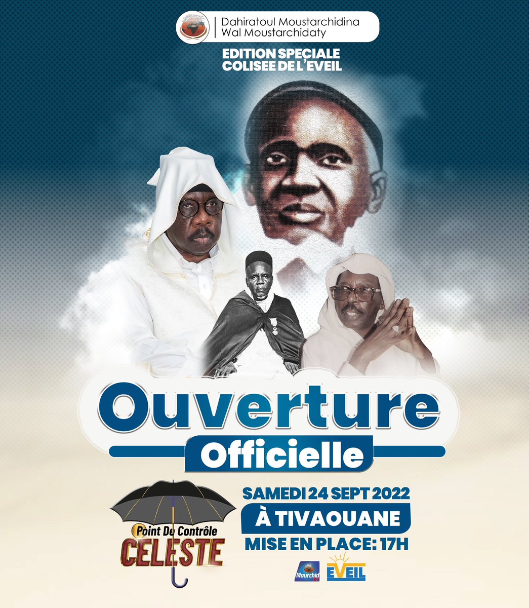 coliseedeleveil's tweet photo. On y est ! Plus que quelques heures avant l'ouverture officielle du programme de CHECKPOINT CELESTE mise en place à 17h, à la résidence de Cheikh Mouhammadoul Moustapha SY de Tivaouane. 

#checkpointceleste
#mawlid2022 https://t.co/u7iQgQWvZT
