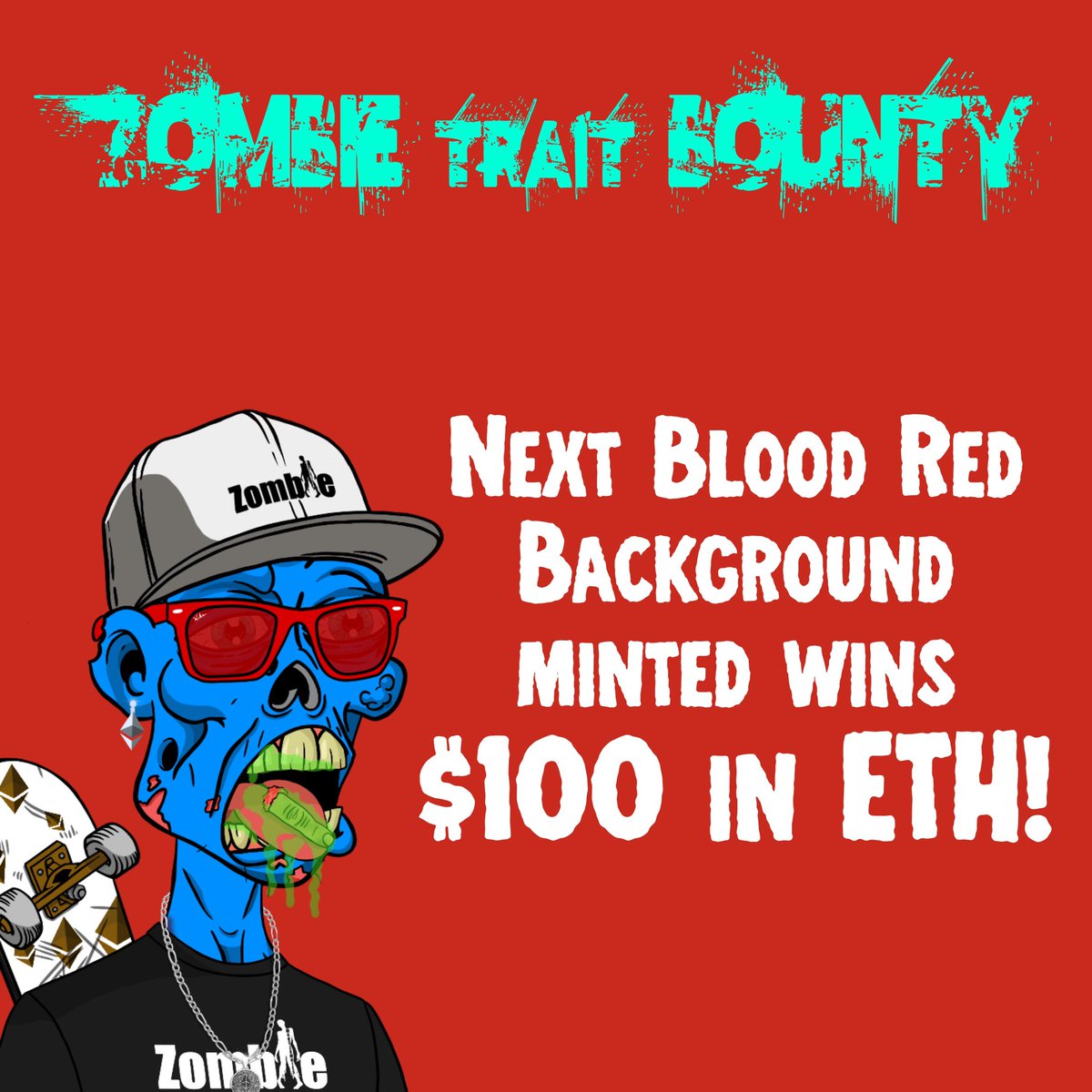 1stSgt_Jroc's tweet photo. 🚨 Active #Bounty 🚨
Mint a @WokeZombies with the Blood Red background and get $100 in #ETH❗️Every #Mint enters you in for a chance to win an #OculusQuest2 ‼️ #EthGiveaway #MerchGiveaway #NFT #ETH #LFG #NFTCommunity #MintingNow #Mint https://t.co/L9t1fCC6Ww