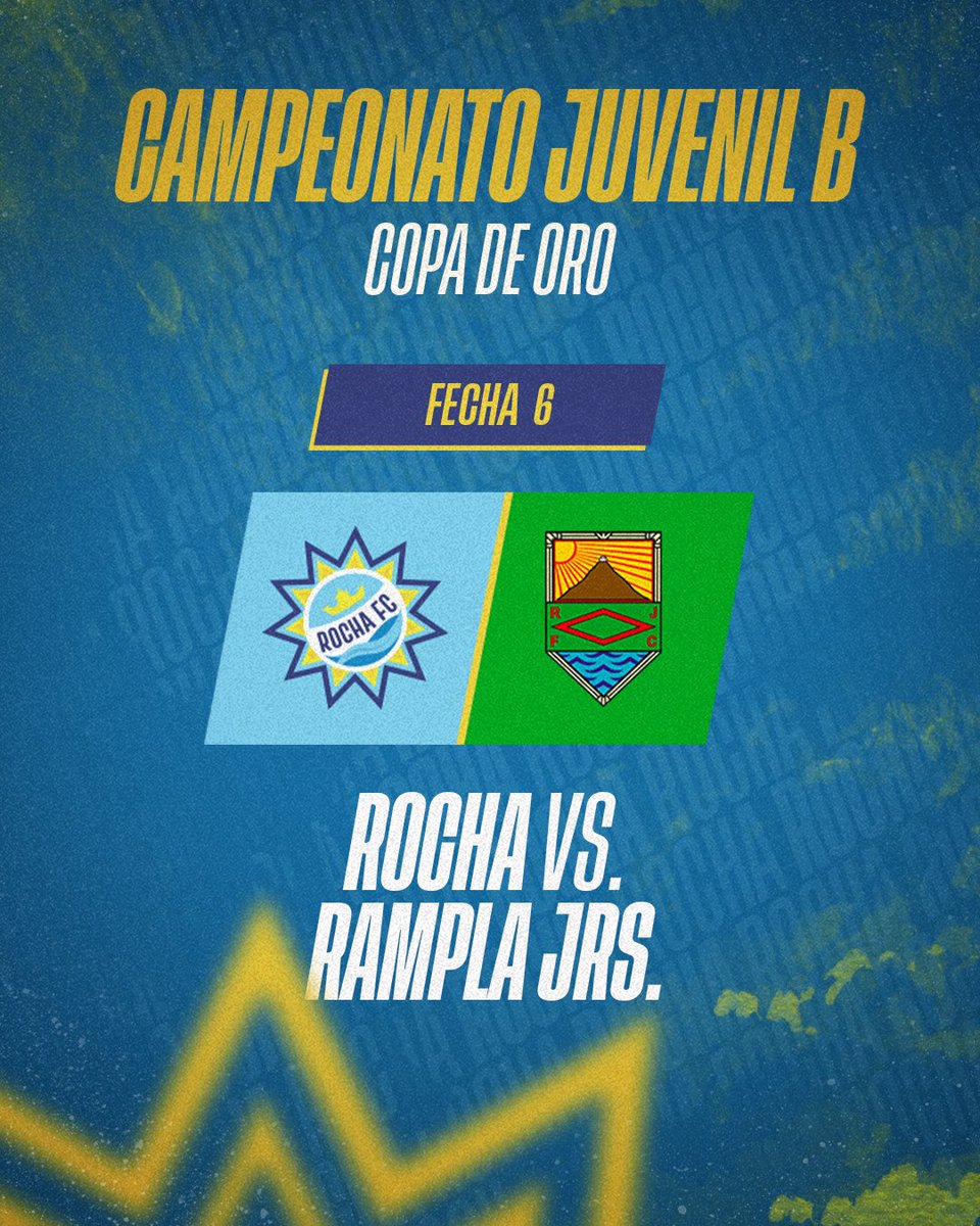 RochaFCSAD's tweet photo. 🔛 FORMATIVAS - COPA DE ORO

⚔️ @RochaFCSAD 🆚 @RamplaJuniorsFC 

➡️ Sábado - El Tenis
Sub 19: 11 hs
Sub 17: 13 hs

➡️ Domingo - Parque Oriental
Sub 16: 11 hs
Sub 15: 13 hs
Sub 14: 15 hs

#LosDelEste ☀️ https://t.co/e1jsW68IzP