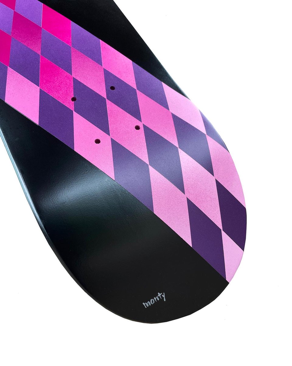 montyart's tweet photo. "Geo #137" | Skateboard deck | Natural wood top | @montanacans with UV Gloss varnish | 7 ply hard rock maple | Franklin 2 part glue system | 7.375” wide x 31.00” long | Medium concave | Each deck comes with a @sk8ologyinc wall mounting kit. Visit: https://t.co/njhorfEFyi https://t.co/yT4KNdtG6v