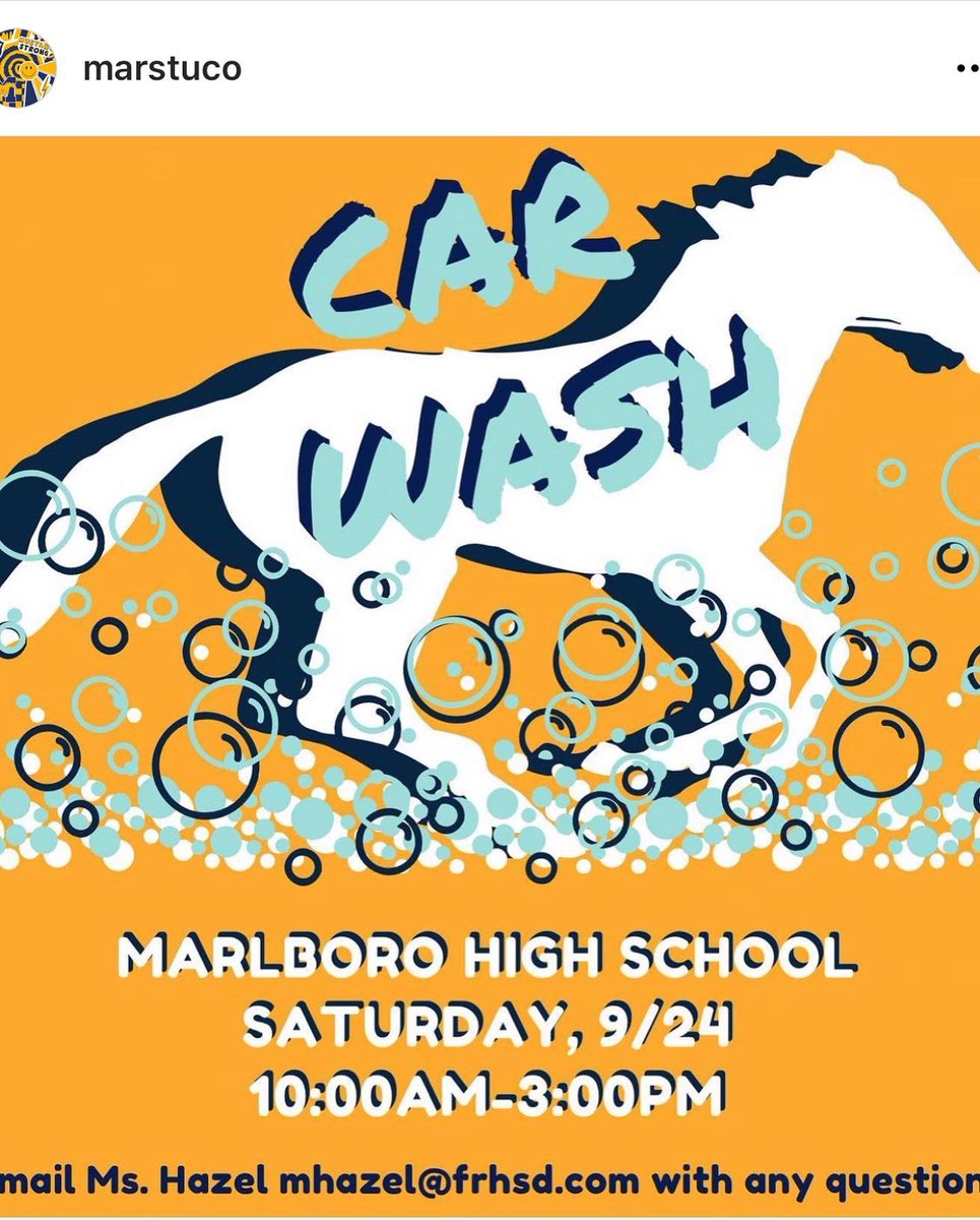 Tomorrow, Saturday, September 24, help Stuff the Truck with useable outgrown clothing items &amp; then get car washed by student council members for a $$ donation <a href="/marstuco/">MHS Student Council</a> <a href="/MarlboroHSinNJ/">Marlboro HS Mustangs</a>