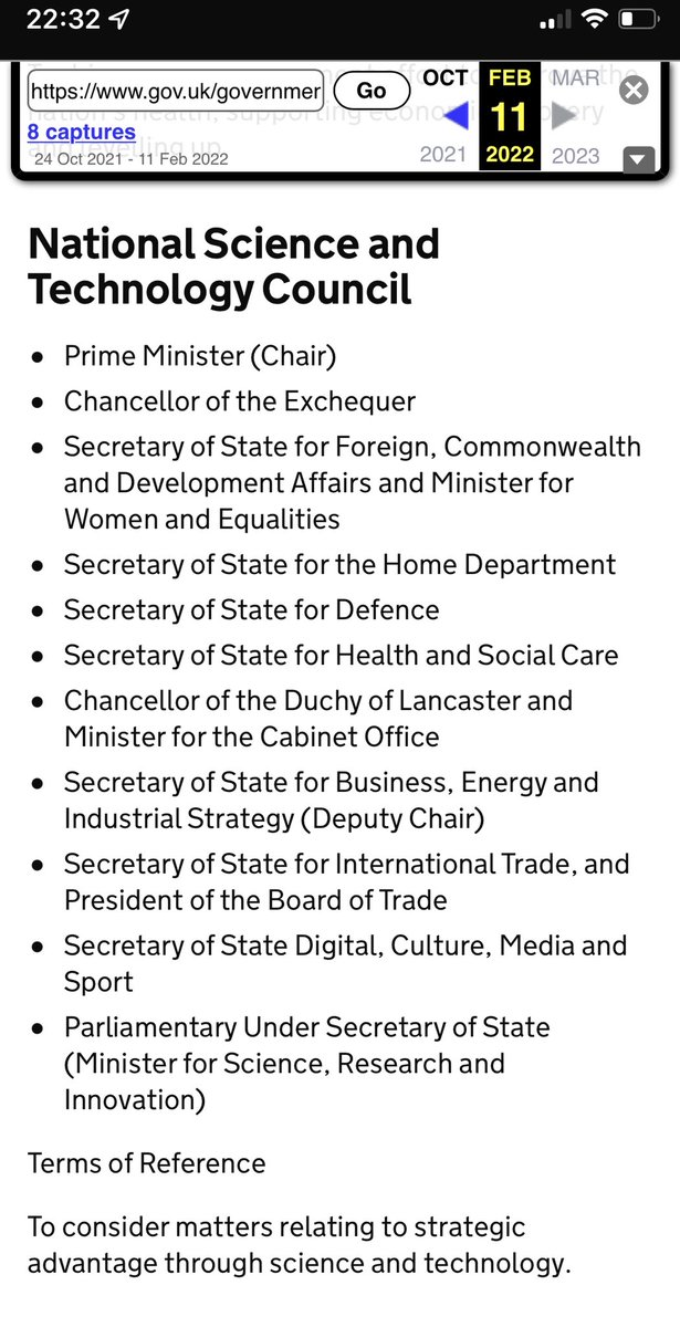 I don’t mean to worry anyone, but the list of UK Cabinet Committees was quietly updated today, and the National Science and Technology Council is no longer on it… 😬